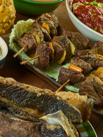 Tasting traditional Tanzanian food