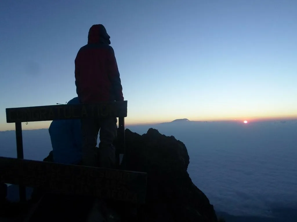 Sunrise view during Mount Meru climbing success trek