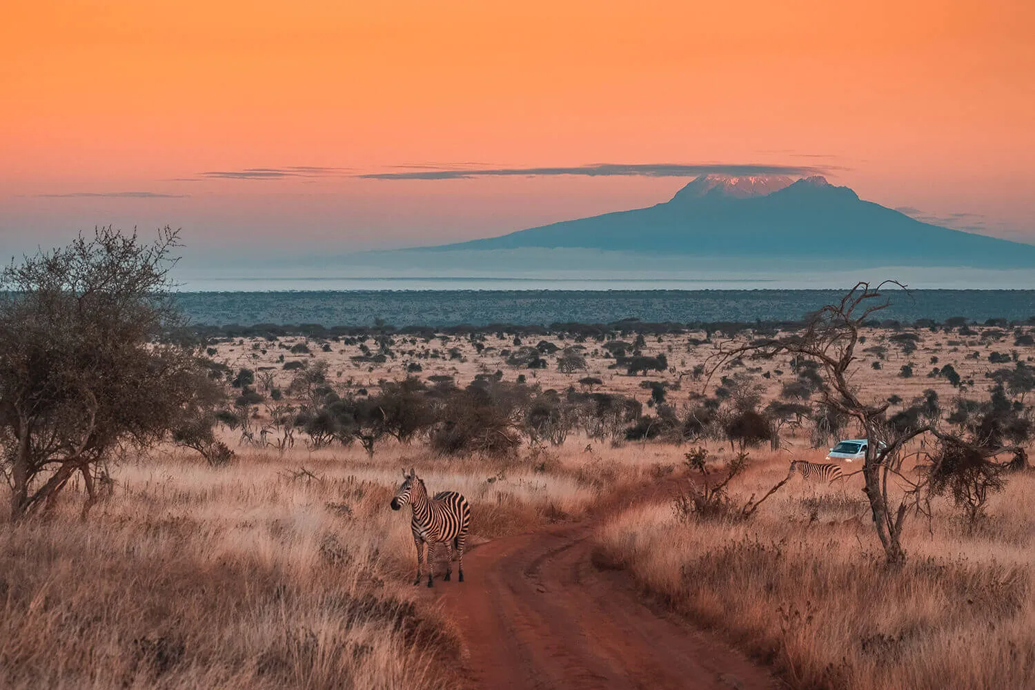 Sunset over Tsavo National Park, Kenya