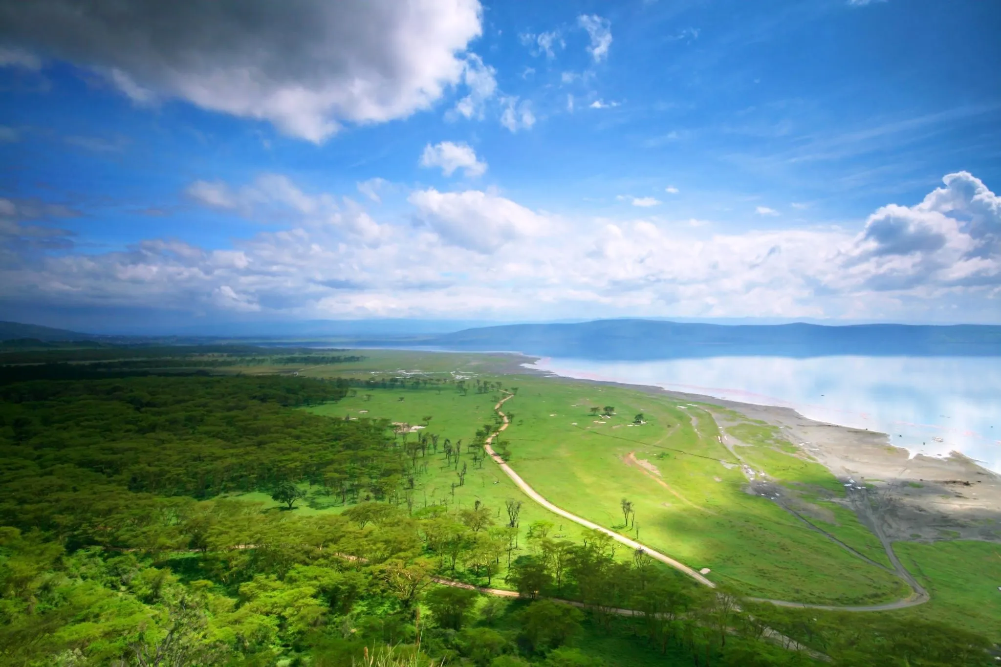  bird's-eye view on lake Nakuru, Kenya
